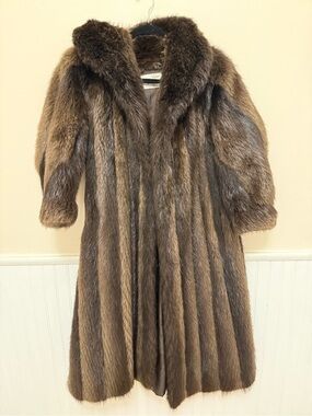 Classic Brown Real Beaver Fur Coat - Womens Jacket & Coat